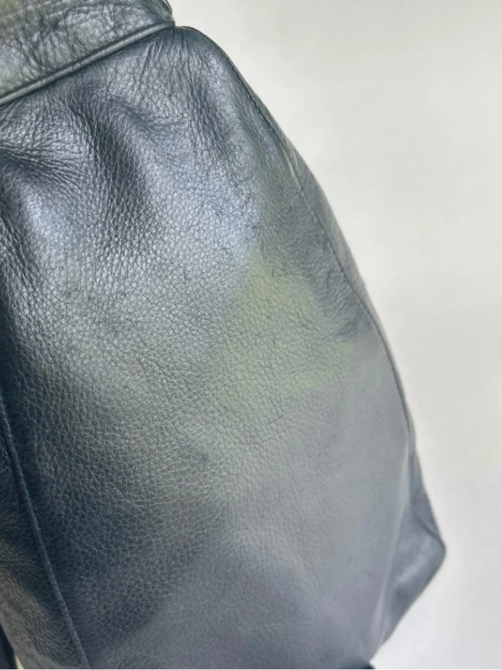 Charter Club Black Genuine Leather One Strap Backpack.